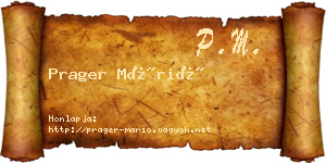 Prager Márió névjegykártya